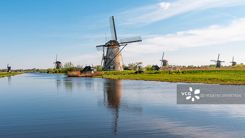 金德代克的传统荷兰风车图片素材