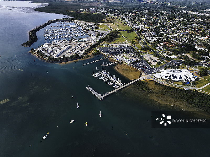 维多利亚州西港黑斯廷斯码头航拍图片素材