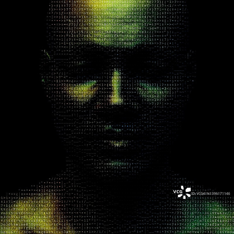 暗调氛围人像与数字叠加图片素材