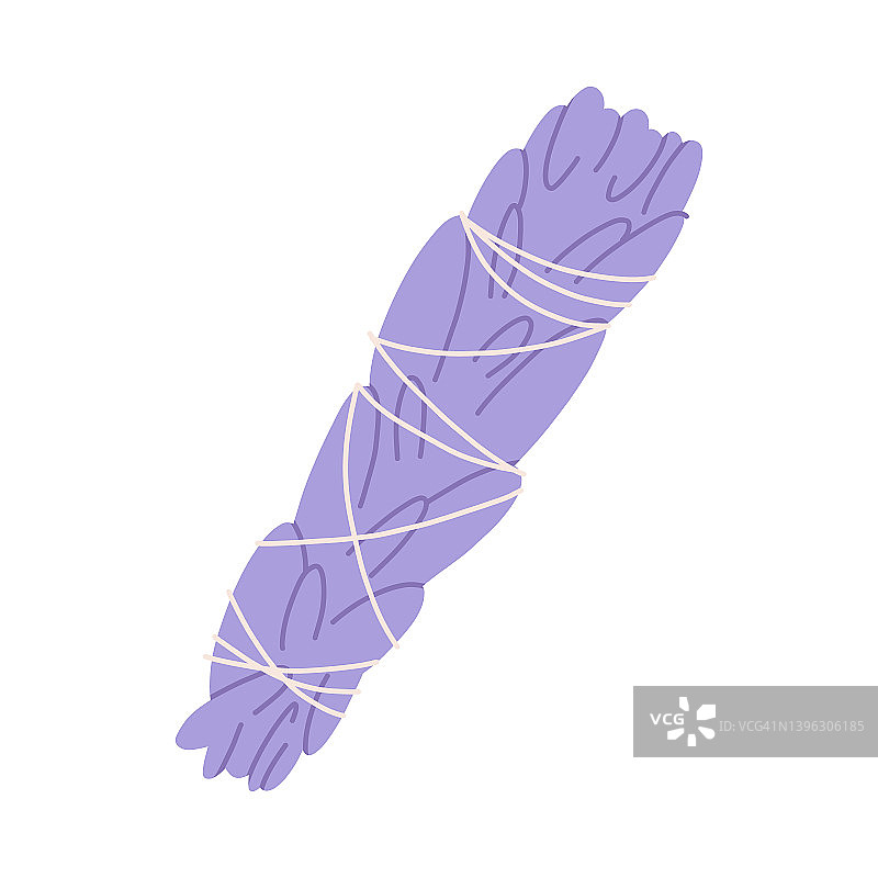 手绘鼠尾草捆，用于芳香疗法和SPA放松图片素材