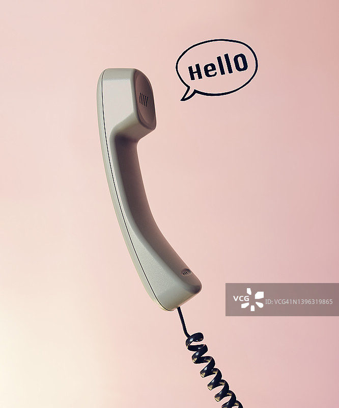 带语音气泡的电话听筒图片素材