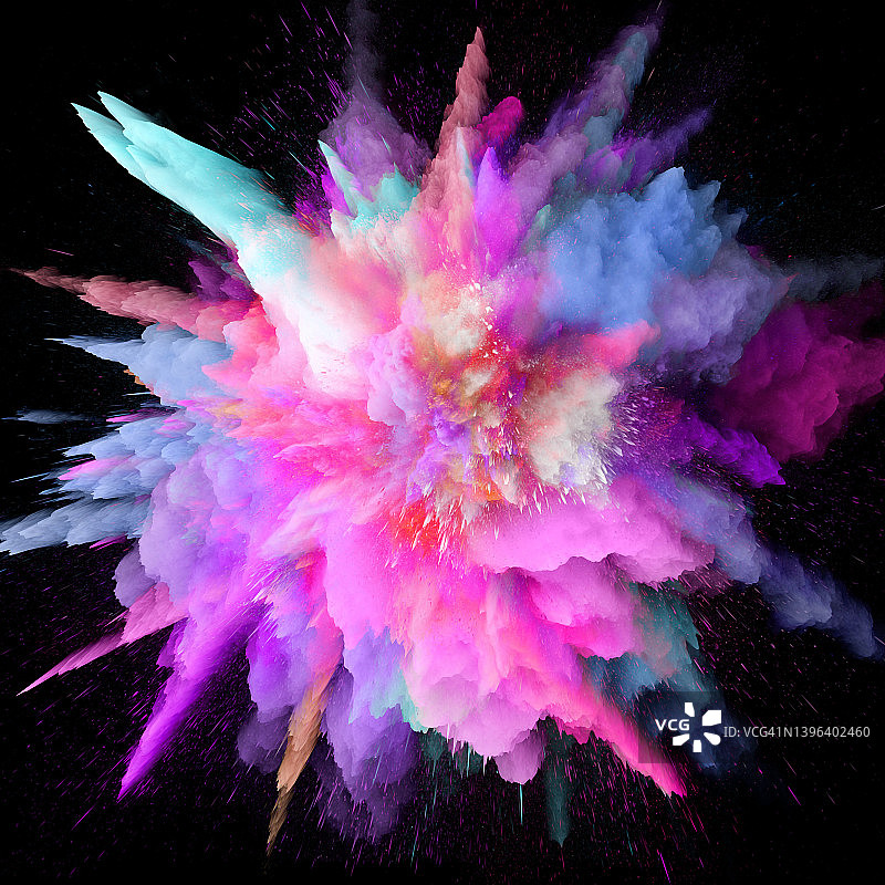 3D炫彩颜料爆炸效果图片素材
