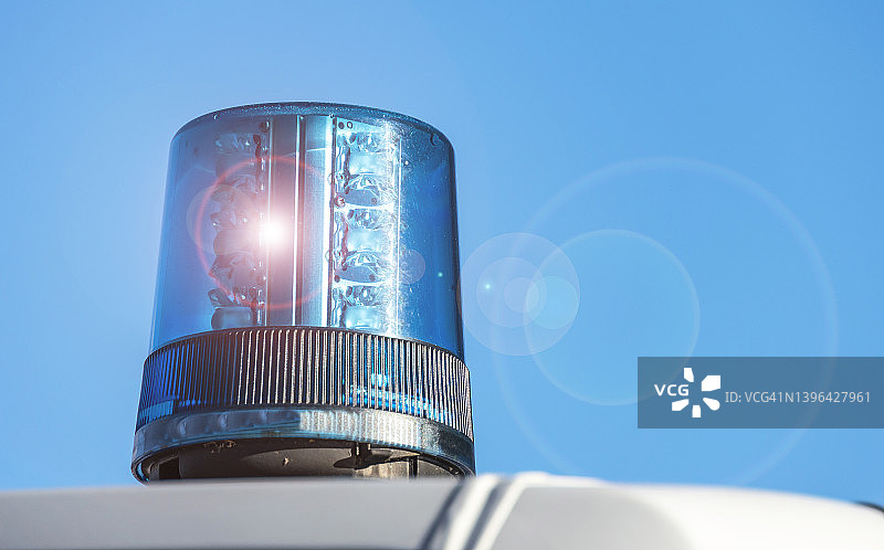德国警车上的警灯图片素材