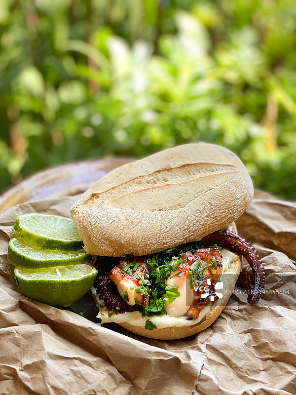 自制章鱼三明治图片素材