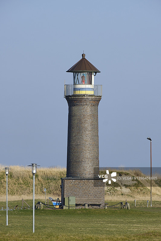 德国下萨克森州于斯特岛：梅默特费尔灯塔外观图片素材