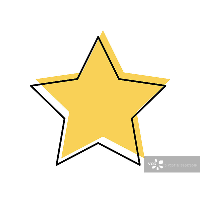 星形好评黑色线条矢量图标图片素材