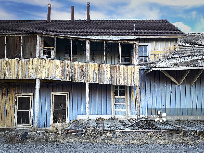 加利福尼亚小镇的废弃火车站图片素材