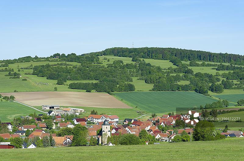 德国图林根州伦山生物圈保护区的卡尔滕伦斯费尔德图片素材