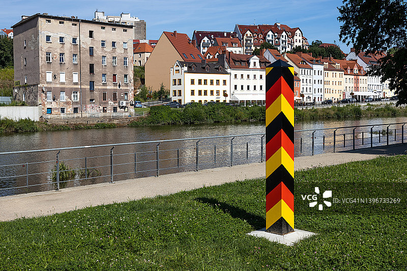 德国格尔利茨（萨克森州，德国）的边界柱图片素材