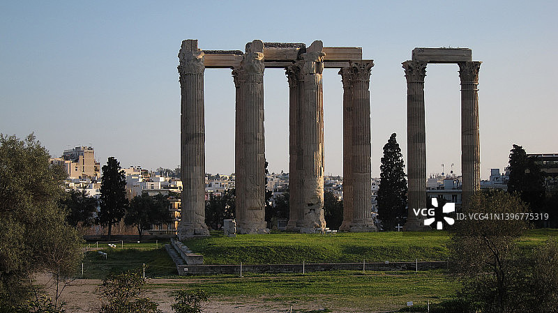 希腊雅典的奥林匹亚宙斯神庙图片素材