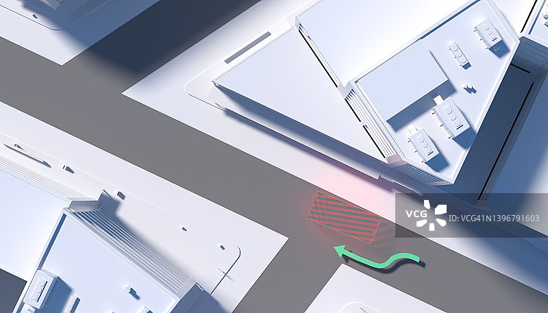 城市道路的3D渲染图图片素材