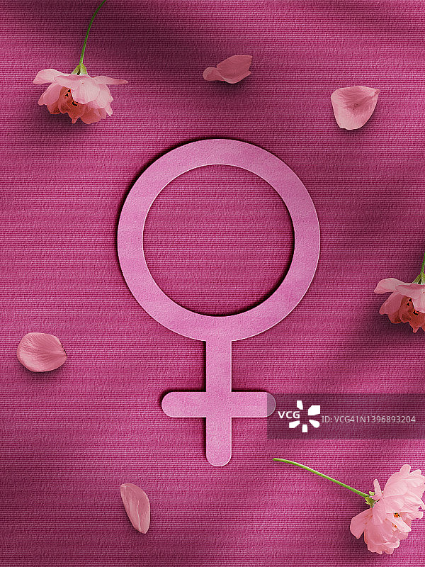鲜花女性符号.粉色背景图片素材