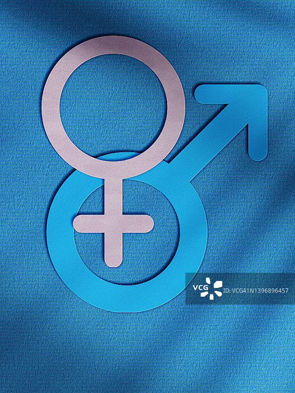 纸上的男性和女性性别符号图片素材