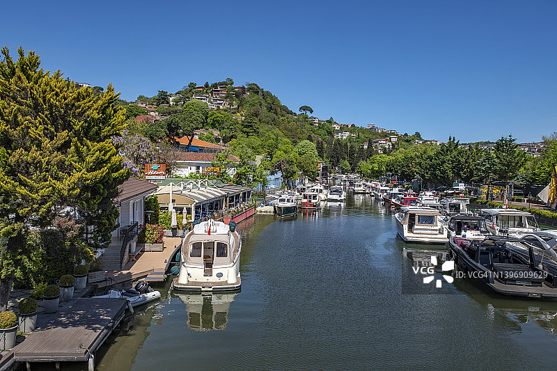 土耳其伊斯坦布尔贝伊科兹区阿纳多卢希萨尔街区的戈克苏河图片素材