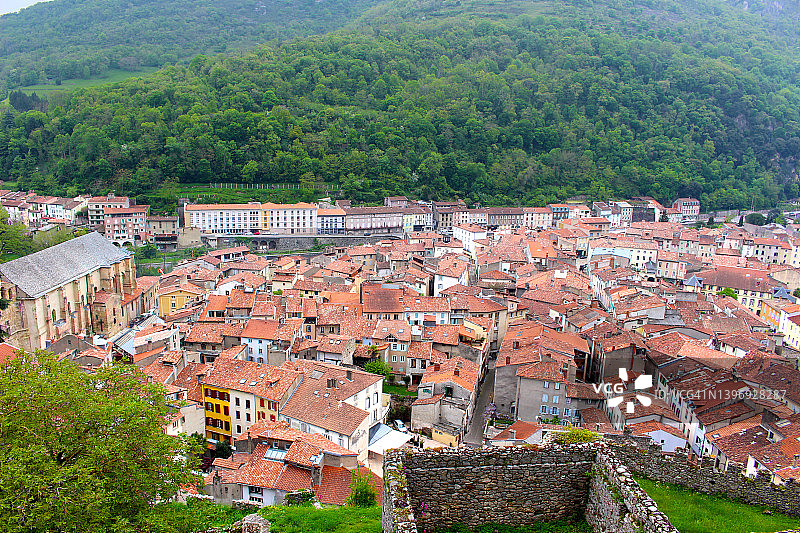 法国富瓦的鸟瞰图图片素材