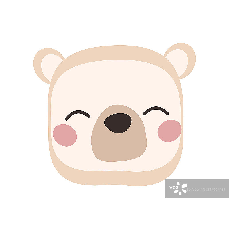 卡通风格的可爱北极熊头像图片素材