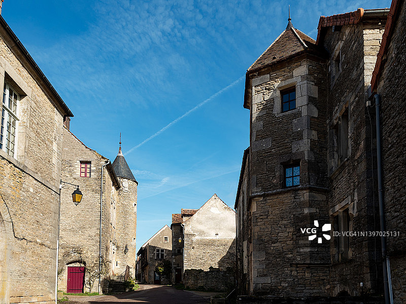 勃艮第的莎托纳夫村庄图片素材