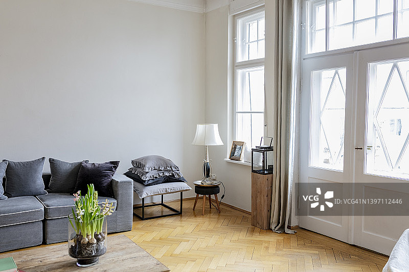 铺有木地板的客厅图片素材