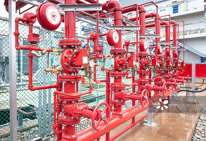 消防系统和管道：喷水灭火系统和火灾报警系统图片素材