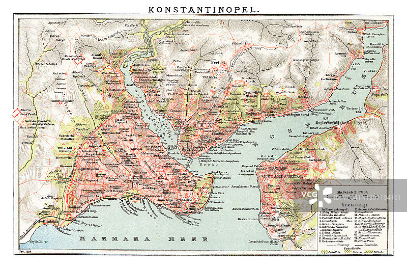 土耳其伊斯坦布尔的古老地图图片素材