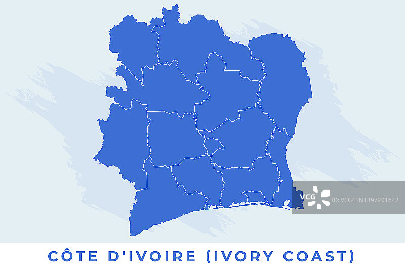 科特迪瓦地图矢量插画图片素材