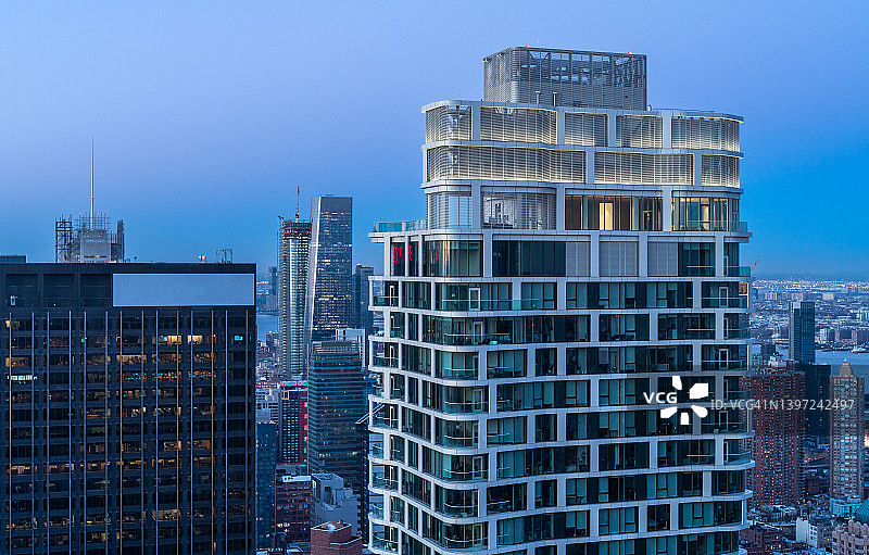 纽约时代广场日出高角度视角图片素材