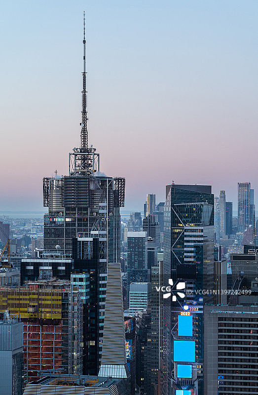 纽约时代广场的日出高角度视图图片素材