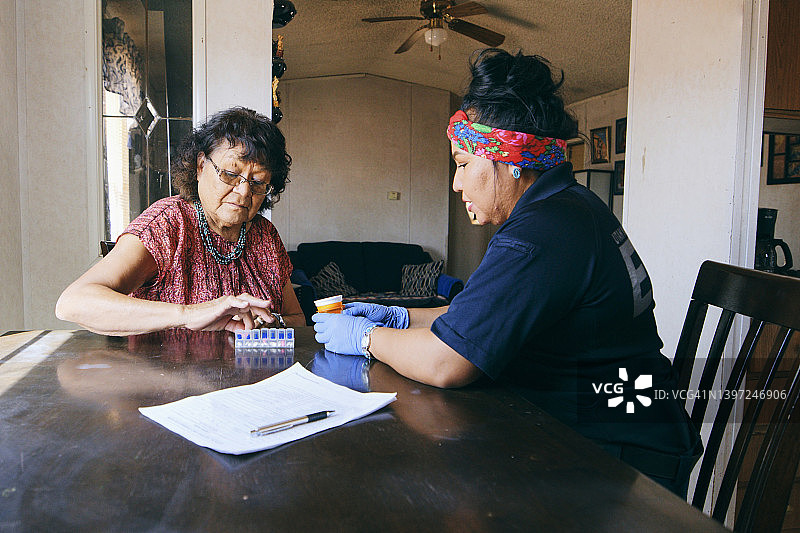 居家养老的医疗保健援助图片素材