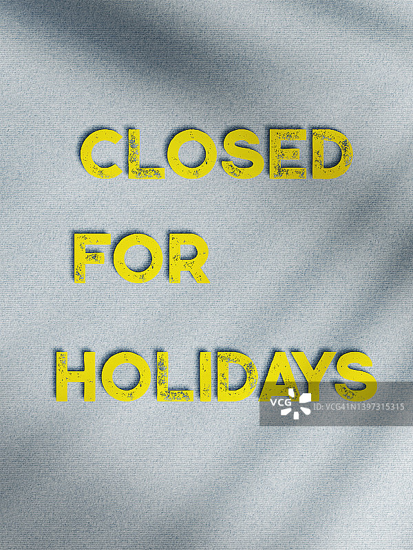 扁平风假期暂停营业剪纸信，黄色和紫色图片素材