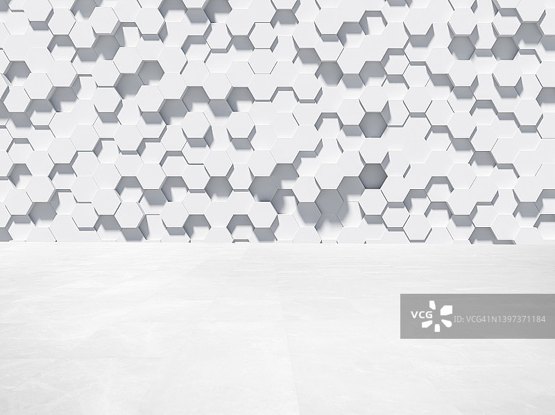 未来主义的空房间，3D渲染图片素材