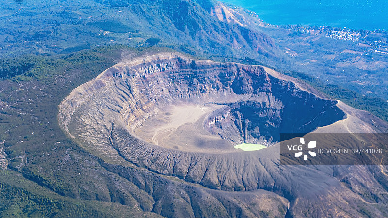萨尔瓦多圣安娜火山的航拍景观图片素材