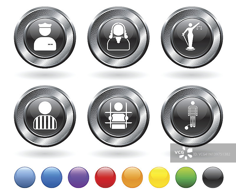 法律系统免版税矢量图标集图片素材