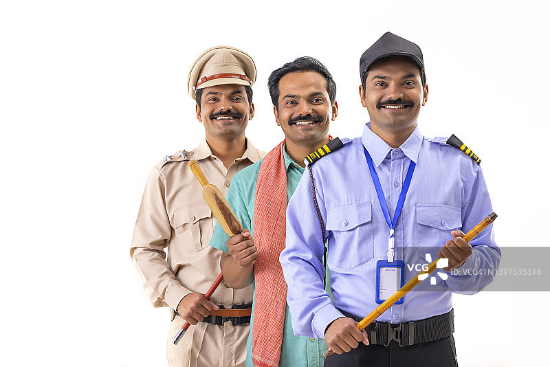 三个不同职业男士的画像图片素材