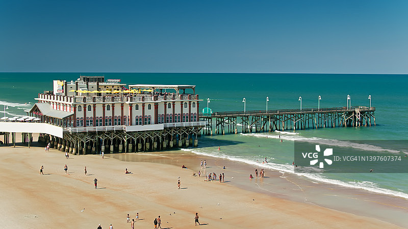 佛罗里达州代托纳海滩码头航拍图片素材