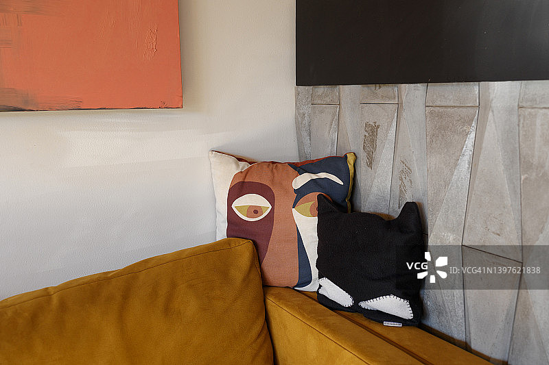 家居装饰枕头的特写照片图片素材