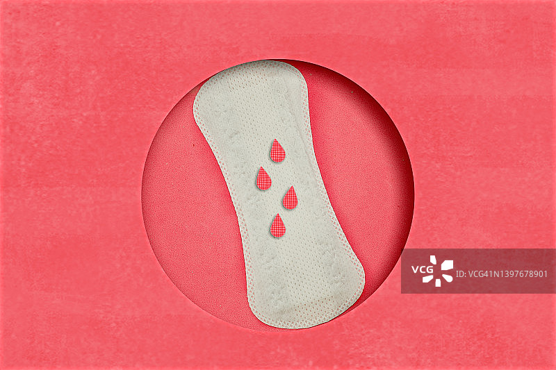 粉色背景卫生巾，经期卫生保护图片素材