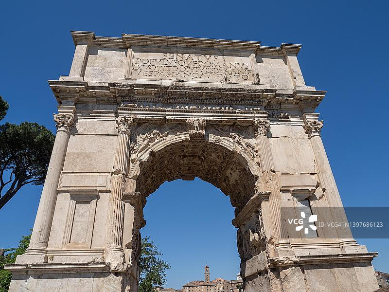 意大利拉齐奥罗马罗马广场的提图斯拱门图片素材