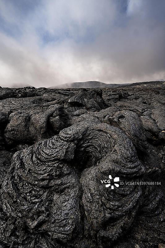 熔岩地貌：冰岛雷克雅内斯半岛火山岩图片素材