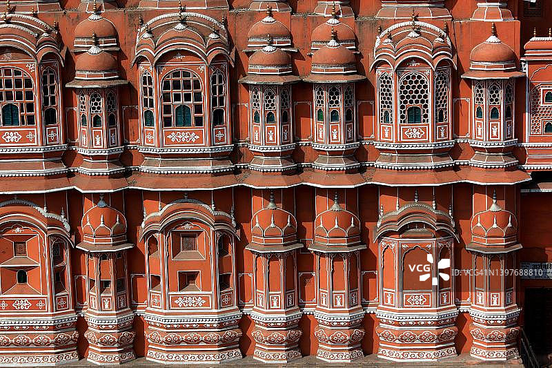 印度北部拉贾斯坦邦斋浦尔风之宫细节图片素材