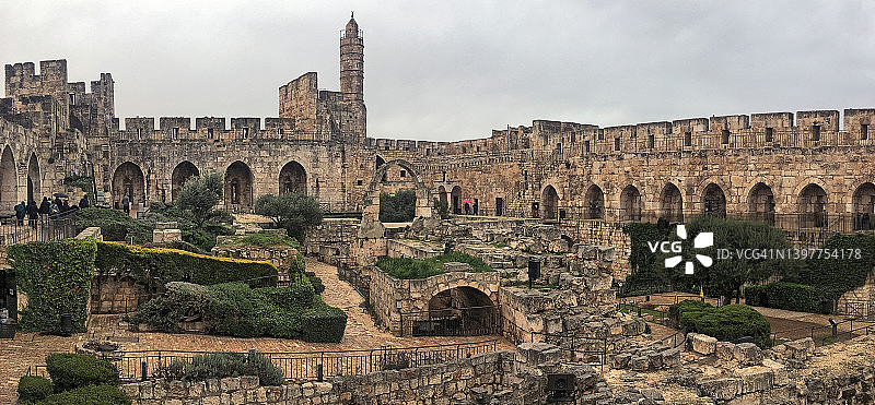 以色列耶路撒冷老城的大卫塔图片素材