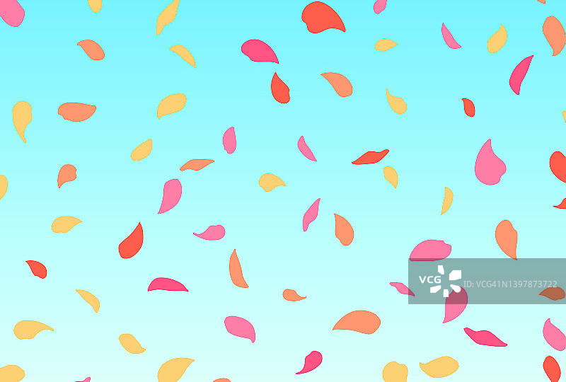 可爱而简单的花吹雪背景插画图片素材