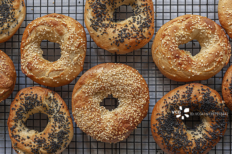 英国肯特郡利特尔本：新鲜出炉的百吉饼图片素材