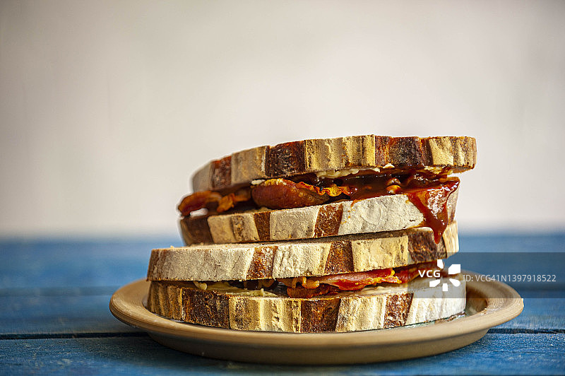 英国肯特郡利特尔本：培根棕酱三明治图片素材