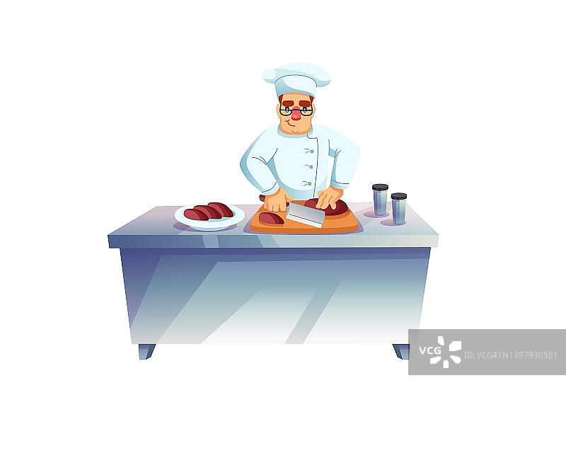 扁平卡通厨师烹饪食物矢量图概念图片素材