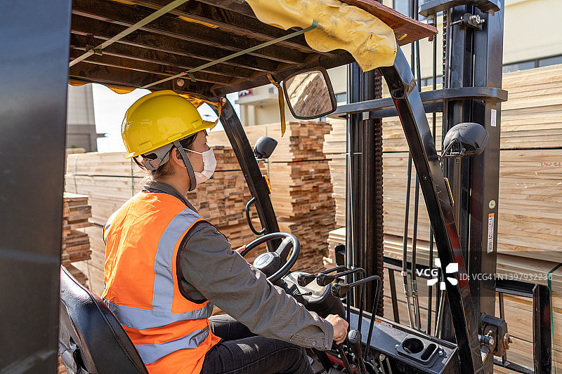 码头工人、叉车工人、仓库工人、操作员图片素材
