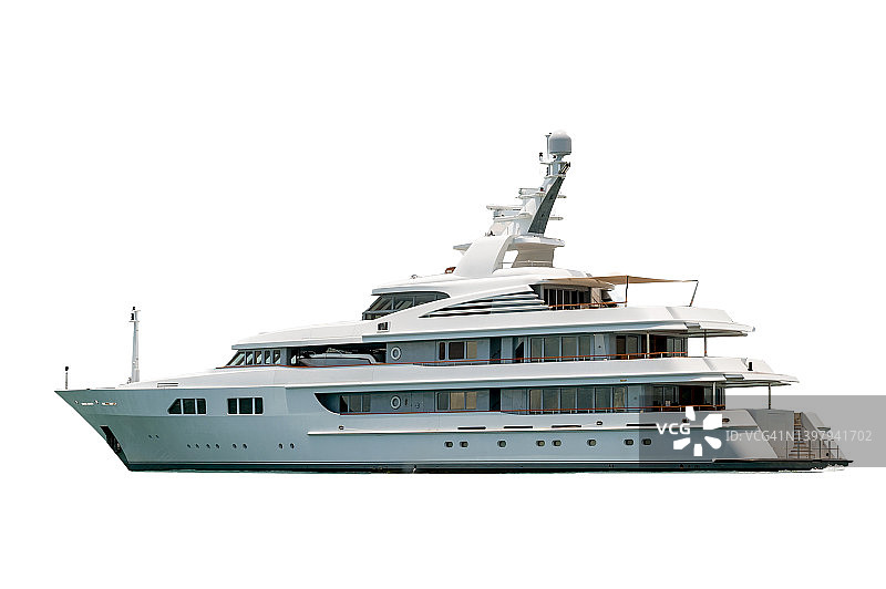 白色背景上的白色游艇隔离图图片素材