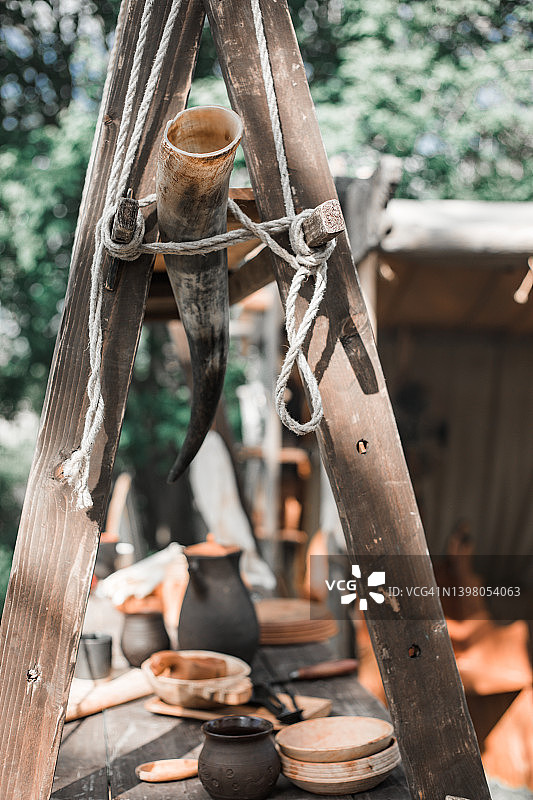 村落里的维京装备图片素材