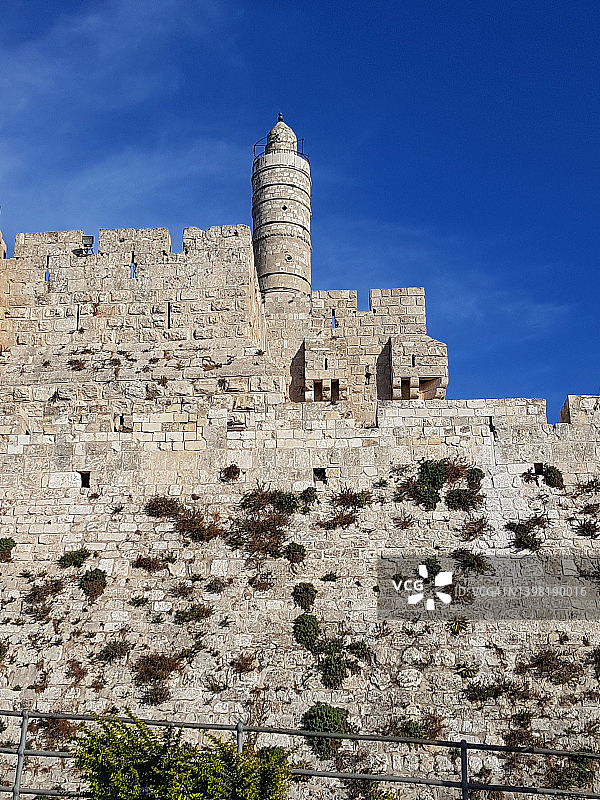 大卫塔的城堡，冰碛，垂直景观图片素材