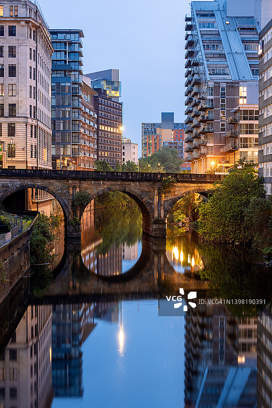 竖版英国曼彻斯特布莱克法 Friars Bridge图片素材