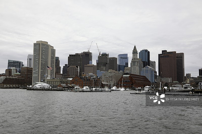 波士顿市中心城市天际线图片素材